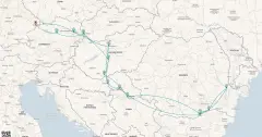 Routenkarte: von Passau bis ins Donaudelta
