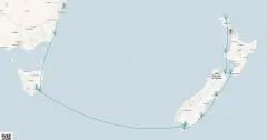 Routenkarte: Von Auckland bis Sydney (AMA561)