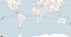 Routenkarte: Von Panama bis Auckland (AMA560)