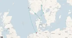 Routenkarte: Pfingsturlaub in Skandinavien (ART418)