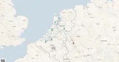 Routenkarte: Holland und Belgien Erlebnis (ARE130)