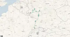 Routenkarte: Three-River Reverie Through Germany, France & Switzerland