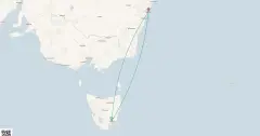 Routenkarte: Tasmanien-Kreuzfahrt
