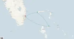 Routenkarte: Bahamas Getaway Kreuzfahrt