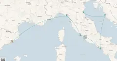 Routenkarte: Italien & Kroatien Kreuzfahrt