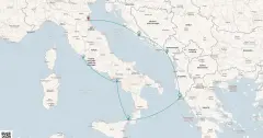 Routenkarte: Italien & Kroatien Kreuzfahrt