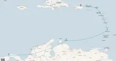 Routenkarte: Kreuzfahrt von San Juan nach Colon