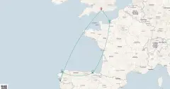 Routenkarte: Spanien & Frankreich Kreuzfahrt