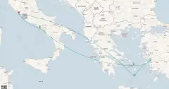 Routenkarte: Kreuzfahrt Zu den Griechischen Inseln
