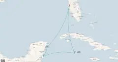 Routenkarte: Kreuzfahrt in der Westlichen Karibik