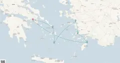 Routenkarte: Kreuzfahrt Zu den Griechischen Inseln und der Türkei