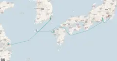 Routenkarte: Mt Fuji, Sasebo, Jeju & Busan