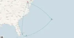 Routenkarte: Bermuda & Bahamas Kreuzfahrt