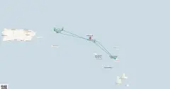 Routenkarte: Karibische Träume und Segelabenteuer (SCS-2640)
