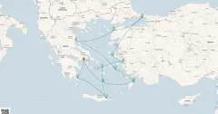 Routenkarte: 14-Tägige Reise Zu den Griechischen Inseln und nach Ephesos