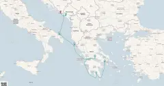 Routenkarte: 7 Tage: Verborgene Schätze in Montenegro, Italien und Griechenland