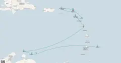 Routenkarte: 11-Tägiger Yachturlaub auf Aruba, Bonaire und Curaçao