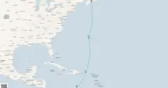 Routenkarte: 8-Tägige Atlantiküberquerung: von Halifax nach Bermuda und Puerto Rico