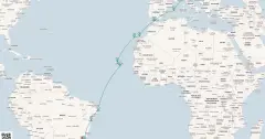 Routenkarte: 22-Tägige Reise Entlang der Brasilianischen Küste, nach Kap Verde und über die Kanarischen Inseln