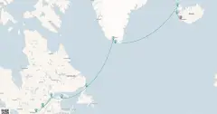 Routenkarte: 14-Tägige Reise nach Island und Kanada: Herbstfarben