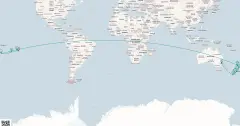 Routenkarte: 27-Tägige Weltkreuzfahrt: Inseln des Südpazifiks & Neuseeland
