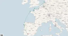 Routenkarte: 10-Tägige Reise Entlang der Spanischen und Französischen Küste