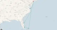 Routenkarte: Florida und Bahamas