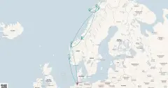 Routenkarte: Fjordland Norwegen