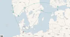 Routenkarte: Zauberhaftes Norwegen und Ostseemetropolen
