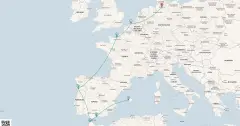 Routenkarte: Europas Westküste