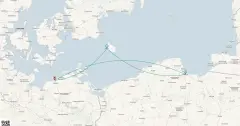 Routenkarte: Kurzreise nach Polen & Dänemark ab Warnemünde